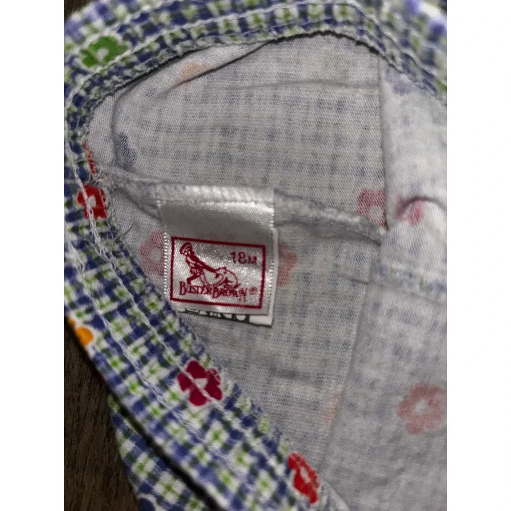 Gingham Floral Print Leggings Blue White Checkered Flower Pants Kids